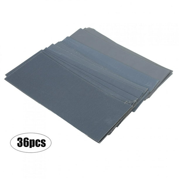 36PCS Wet Dry Sandpaper 400-3000 Grit Assortment  Abrasive Paper Sheet Sanding